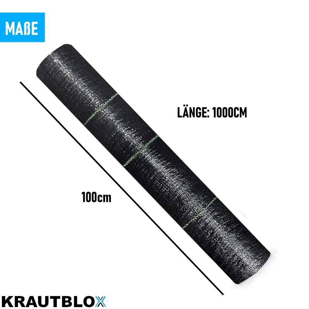 KRAUTBLOX Геотекстиль для защиты от сорняков Барьер для сорняков Защита от сорняков Садовый геотекстиль Почвопокровная ткань 10м
