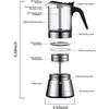 Кофеварка для эспрессо на индукционной плите Moka с клапаном давления, столешницей из хрустального стекла и кастрюлей Esprosso Moka из нержавеющей стали, классическая итальянская кофеварка