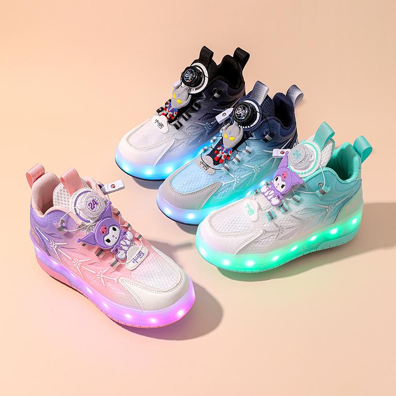 TUINANLE High Quality Skate Shoes for Kids LED Light Luminous Sneakers Children Two Wheels Shoes for Boys Girls with USB Charging