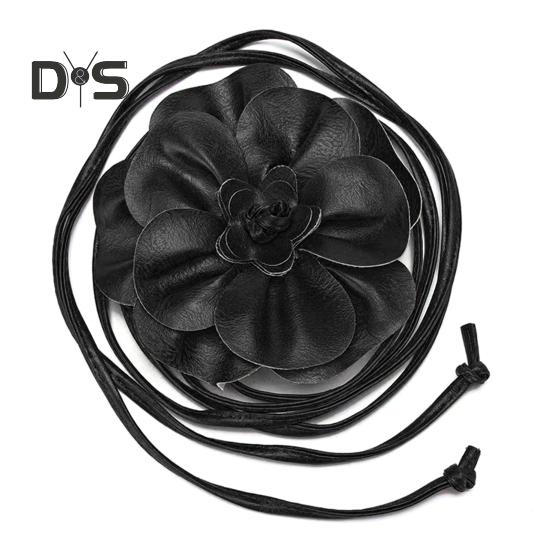 Пояс с цветочным принтом в стиле бохо для женщин и девочек, тонкий пояс из искусственной кожи с цветочным принтом для свадебного платья