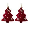 2 Pcs Velvet Christmas Ornaments Shatterproof Glitter Sequins Flocked Bell/Candy Cane/Ice Isicle Hanging Decoration for Xmas Tree Holiday Party Decor