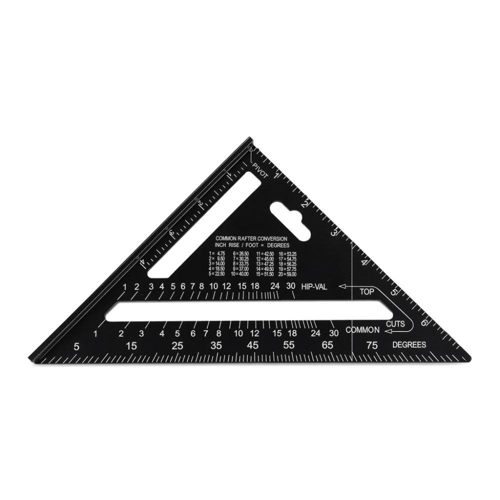 90/45 Degrees Angle Roofing Triangle Angle Protractor 7 Inch Metal Triangle Ruler For Framing