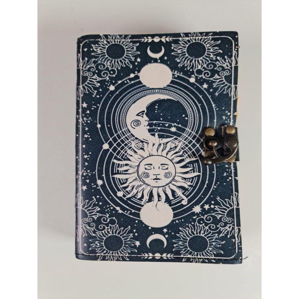 Винтажный кожаный журнал «Солнце и Луна», кожаный альбом для рисования, книга теней, гримуар «Солнце и луна», подарок для него, рождественский подарок, подарок на день отца