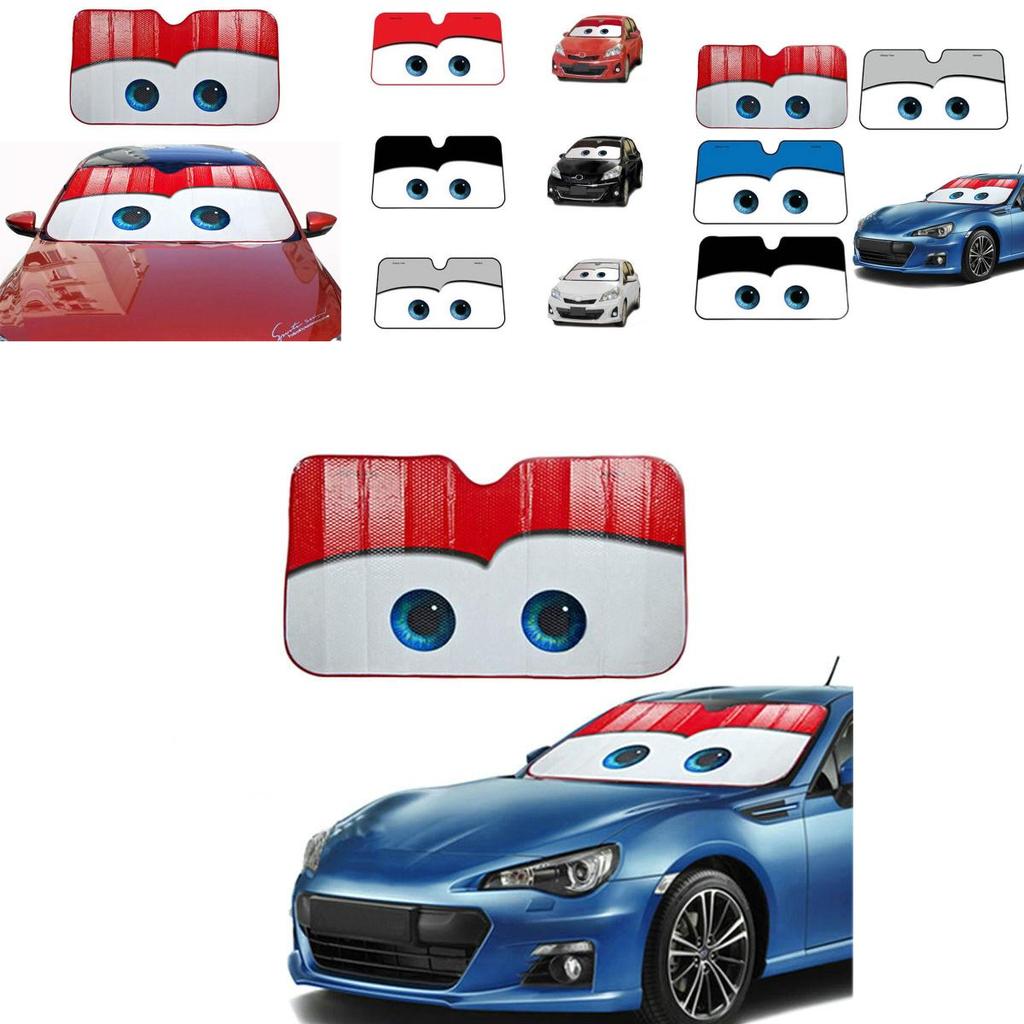 Cartoon Aluminium Foil Car Windshield Sun Shade Big Eyes Cars Front Window Visor