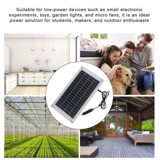 10W 18V/5V Solar Panel Dual USB Direct Current Outdoor Camping Hiking Cycling Power Bank Mobile Phone Emergency Charger Polycrystalline Solar