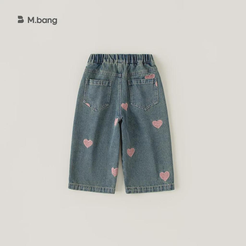 Джинсы Youbao Girls' Love: Осенний широкий прямой корейский свободный крой