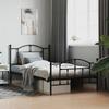 VidaXL Metal Bed Frame with Headboard-Footboard Black 107x203 Cm 353453