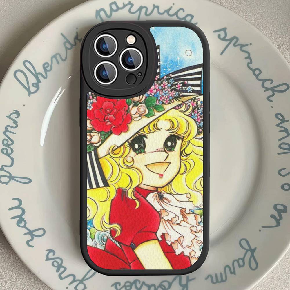 Чехол для телефона 'Manga Candy' для IPhone 16 15 14 13 12 11 Pro Max Plus Кожаный Мягкий Чехол