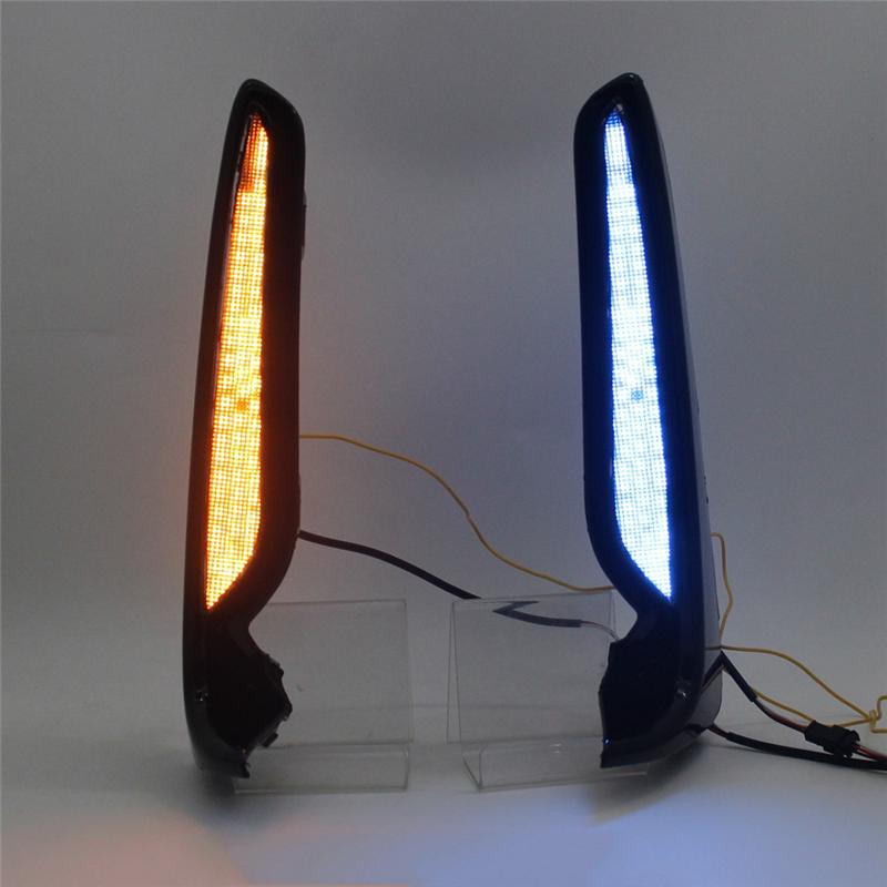 Daytime Running Lights For Honda Civic Type R 2024 LED Fog Lamps DRL With Amber Turn Signal Blue Night Light