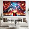 2D flat banner -1pc Magic Wizard Hat Trick polyester background, multi-purpose indoor and outdoor banner decoration