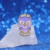 Creative Purple Owl Shaped Brooch Charming Animal Enamel Pin For Unique Accessories