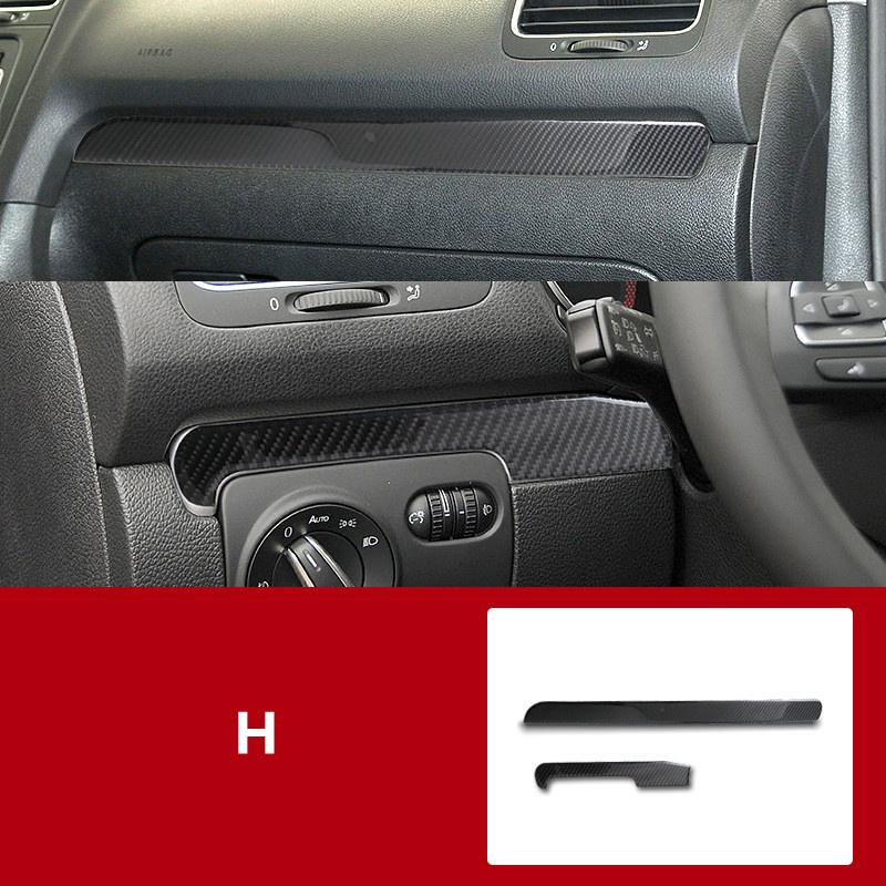 Carbon Fiber Car Interior Decoration Stickers Car Styling For Volkswagen VW Golf 6 Center Console Cover Trim Inner