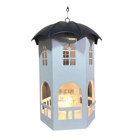 Metal Bird Feeder with Lights Squirrel Resistant Hummingbird Feeder Waterproof Hanging Feeding Station for Home Patio Garden Birds