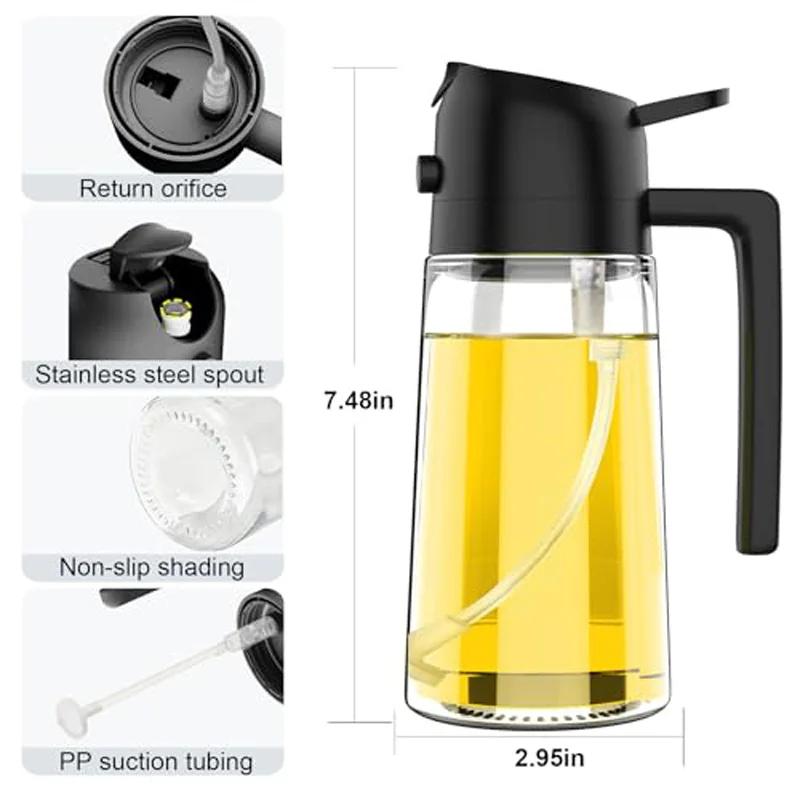 Oil Sprayer Kitchen Olive Oils Spray Bottle 2 in 1 Home Kitchen Air Fryer Spray Camping BBQ Cooking Oil Sprayer Plastic Bottle