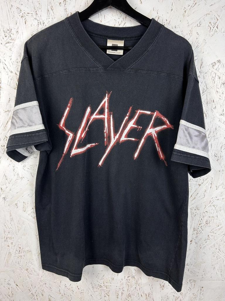 Vintage 2002 Slayer Center Logo Winterland Short Sleeve Thrash Metal Band Tee ~M Unisex T-Shirt