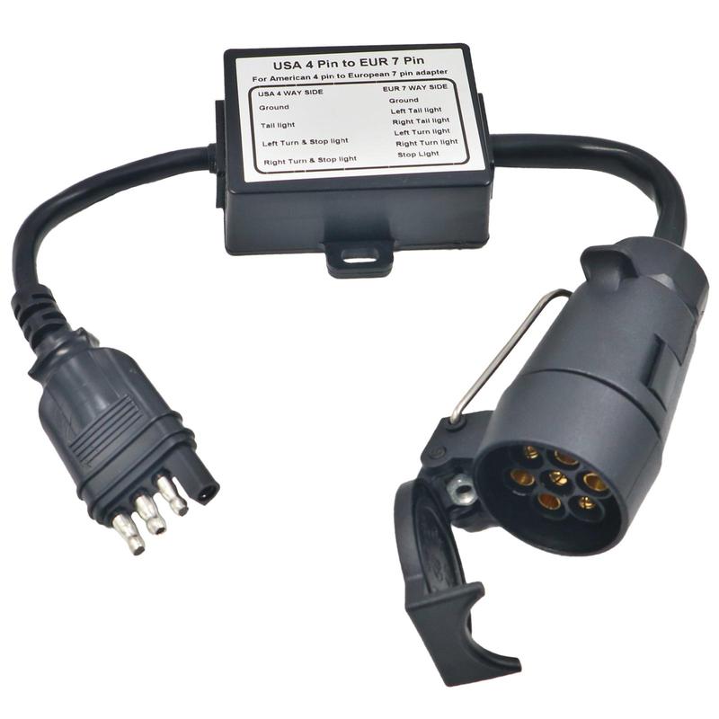 Trailer Adapter American 4-pin to European 7-pin for Truck Pickup Truck
