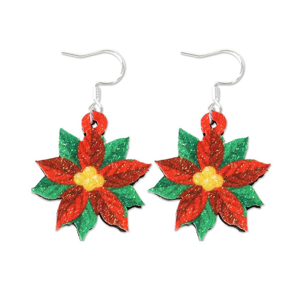 1Pair Handmade Sew Santa Claus Earrings Christmas Tree Xmas Eardrop Christmas Earring Party