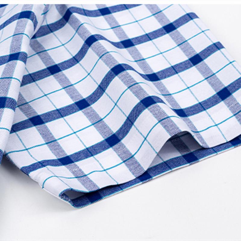 Мужская классическая однотонная хлопковая рубашка в полоску с короткими рукавами Оксфорд с передним карманом