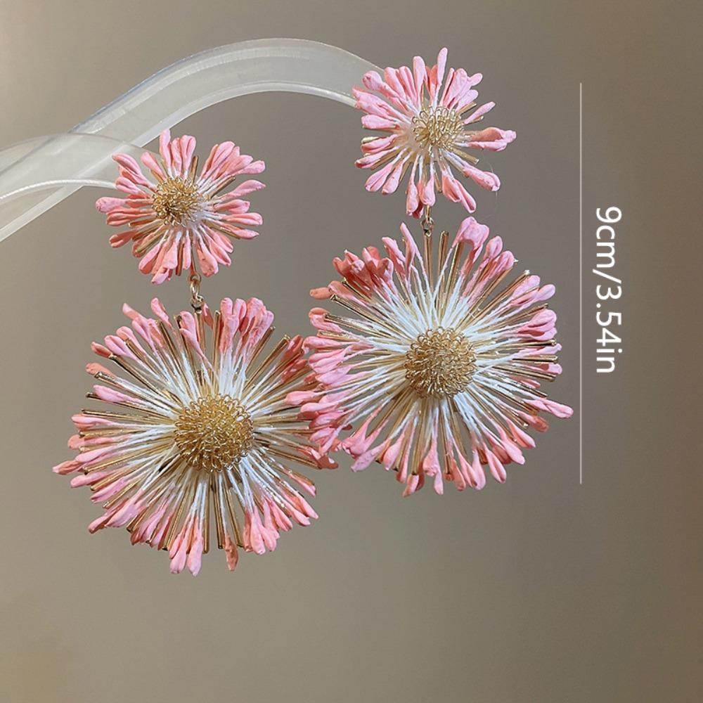 Изысканные серьги-гвоздики в виде подсолнуха, шикарные серьги в виде морского пляжа, модные цветочные серьги-гвоздики для вечеринки