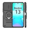 Противоударный чехол для Xiaomi Redmi 13 Чехол для Redmi 13 4G Держатель-кольцо Бронированная задняя крышка для Redmi 13 Чехол с выдвижным окном 6,79 дюйма