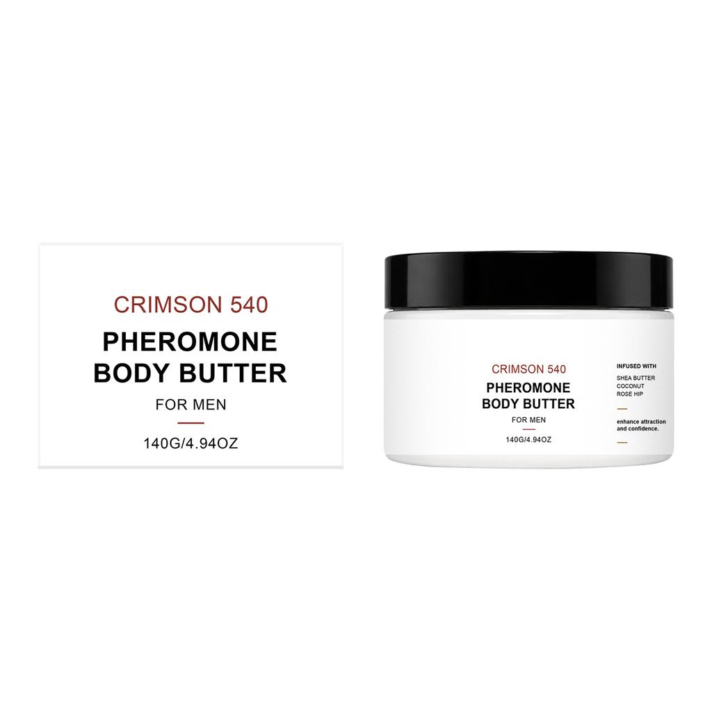 Crimson 540 Pheromone Body Butter for Men, 140g, with Shea Butter and Avocado Oil