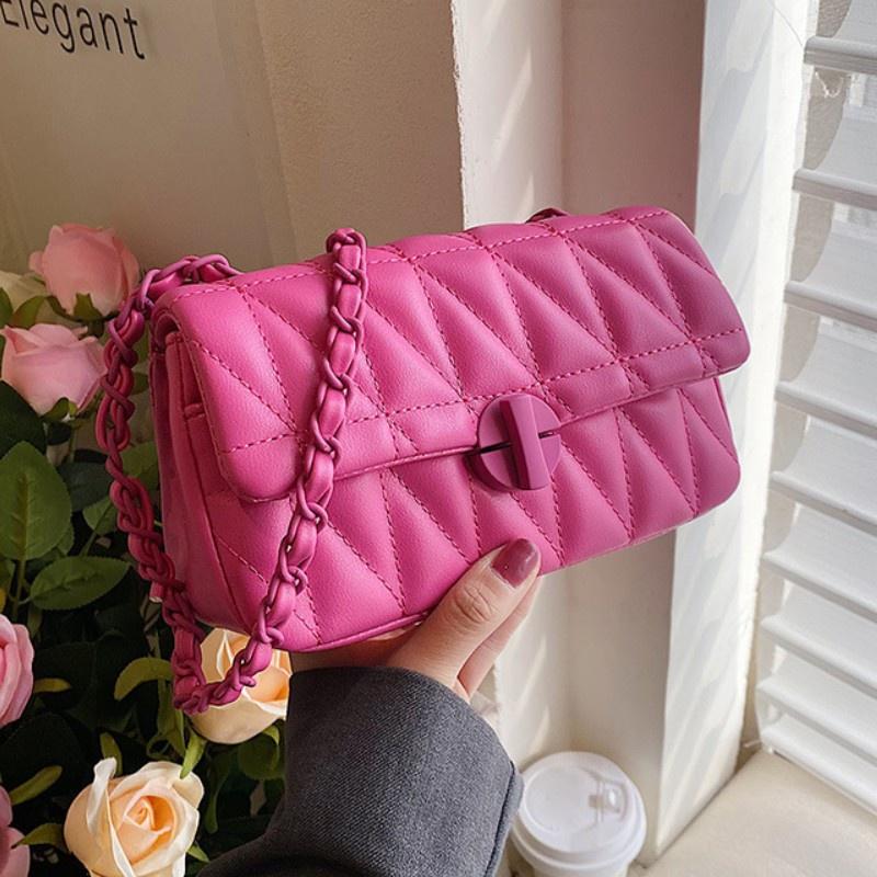 IELGY women's chain small square bag texture simple messenger