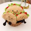 Cute Taco Plush Toy Keychain Backpack Charm Claw Machine Stuffed Animal Soft Hanging Ornament Gift