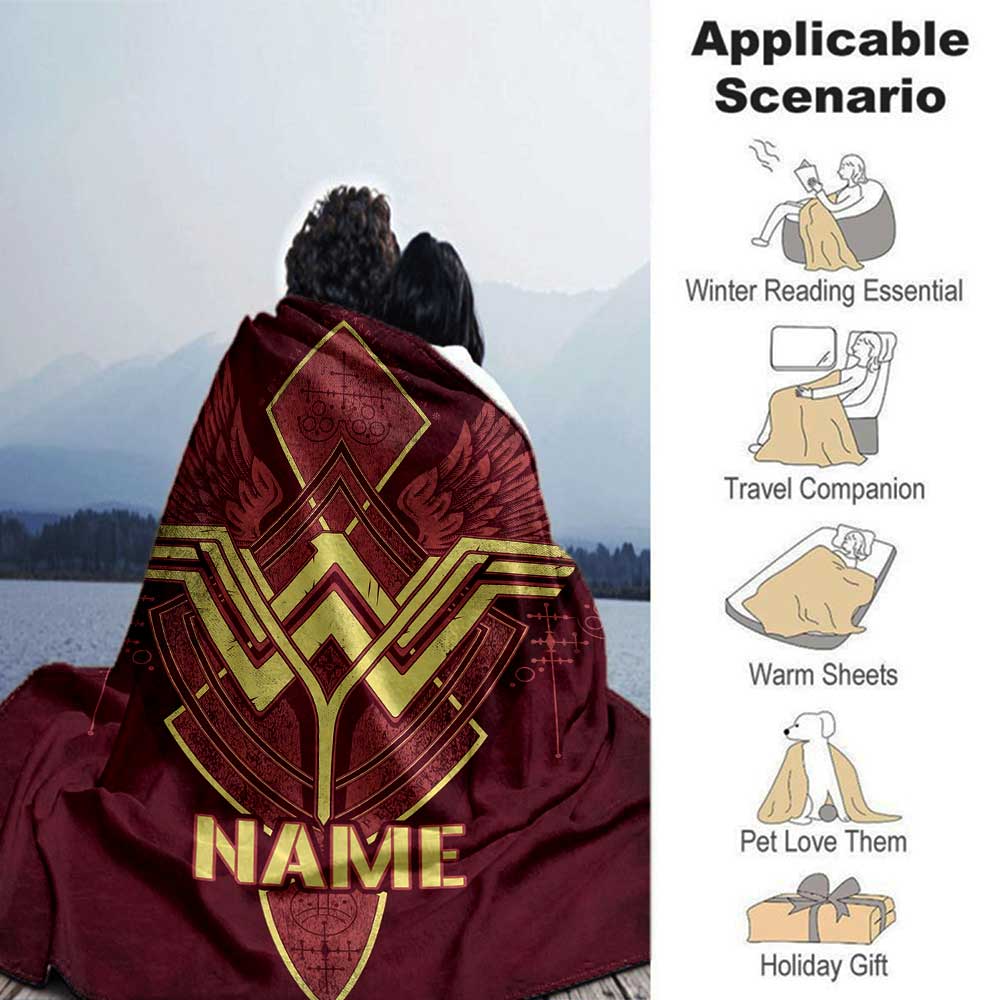 Warner (31) Personalized Text Blanket Multi-purpose Personalized Blanket Durable Comfort Versatile for Office Chair Couch Seaside Bedding