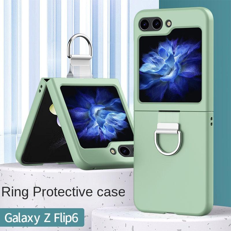Чехол для телефона с жестким пластиковым кольцом для Samsung Galaxy Z Flip 6 5 4 3 Flip6 Flip5 Flip4 Flip3 5G защитный противоударный чехол