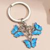 Cute Keychain Colorful Butterfly Key Ring Enamel Flying Animals Key Chains For Women Girls Handbag Accessorie Handmade Jewelry