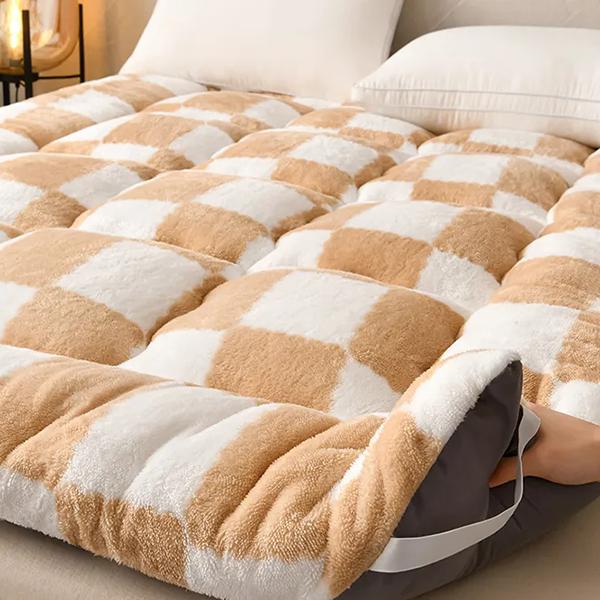 WTEMPO Клетчатый узор Высококачественный двусторонний матрас для четырех сезонов Складной толстый мягкий матрас Матрас для отеля, школы, общежития