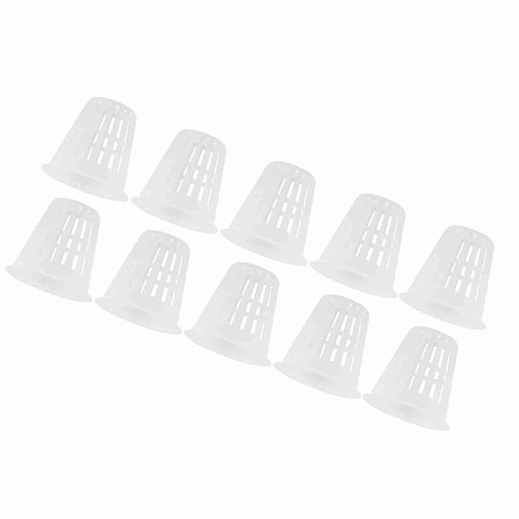 10pcs/Set Durable Safe Plastic Hydroponic Basket Cup for Garden Balcony Planting(White)