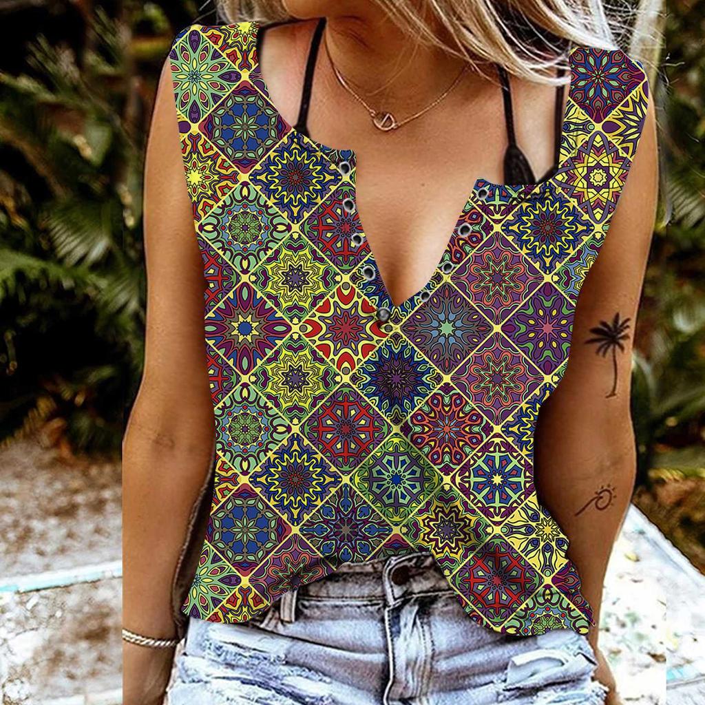 Женские майки, сексуальные летние топы без рукавов с v-образным вырезом, жилет с 3D-принтом в стиле ретро, ​​крутые легкие топы