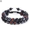 Магнитный браслет 8 мм круглые бусины двухслойное плетение натуральный камень тигровый глаз регулируемый подарок модные украшения мужчины женщины снятие стресса