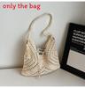 Large Woven Fabric Beach Tote With Tassel Drawstring For Vacation And Daily Outings