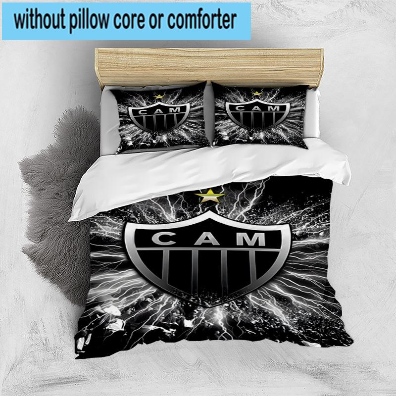 3pcs Clube Atlético Mineiro With Shield Bedding Set Duvet Cover Closure Includes 1 Duvet Cover & 2 Pillowcases Bedding Sets Home Decor Gifts