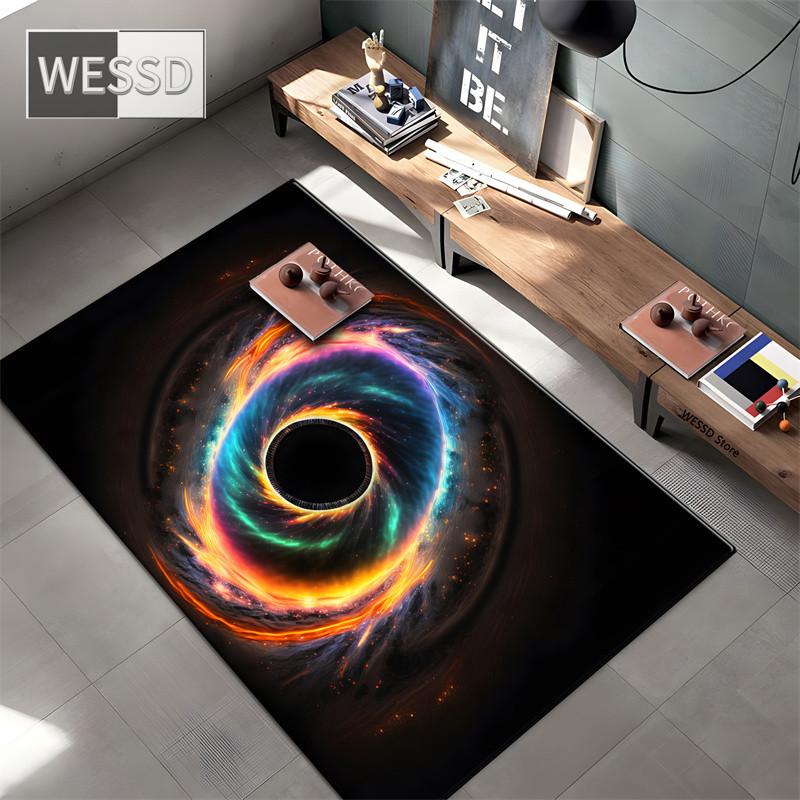 3D Carpets For Children's Bedroom Universe Rug Planet Black Hole Outer Space Carpet For Boys Custom Carpet Bath Mat 3D