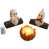 LED Campfire Scene Ghost Campfire Nightlight Spooky Fire Marshmallow Small Electric Faux Halloween Party Decor Cute Ghost