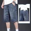 Джинсовые шорты мужские летние тонкие штаны с пятью точками повседневные неэластичные свободные прямые брюки