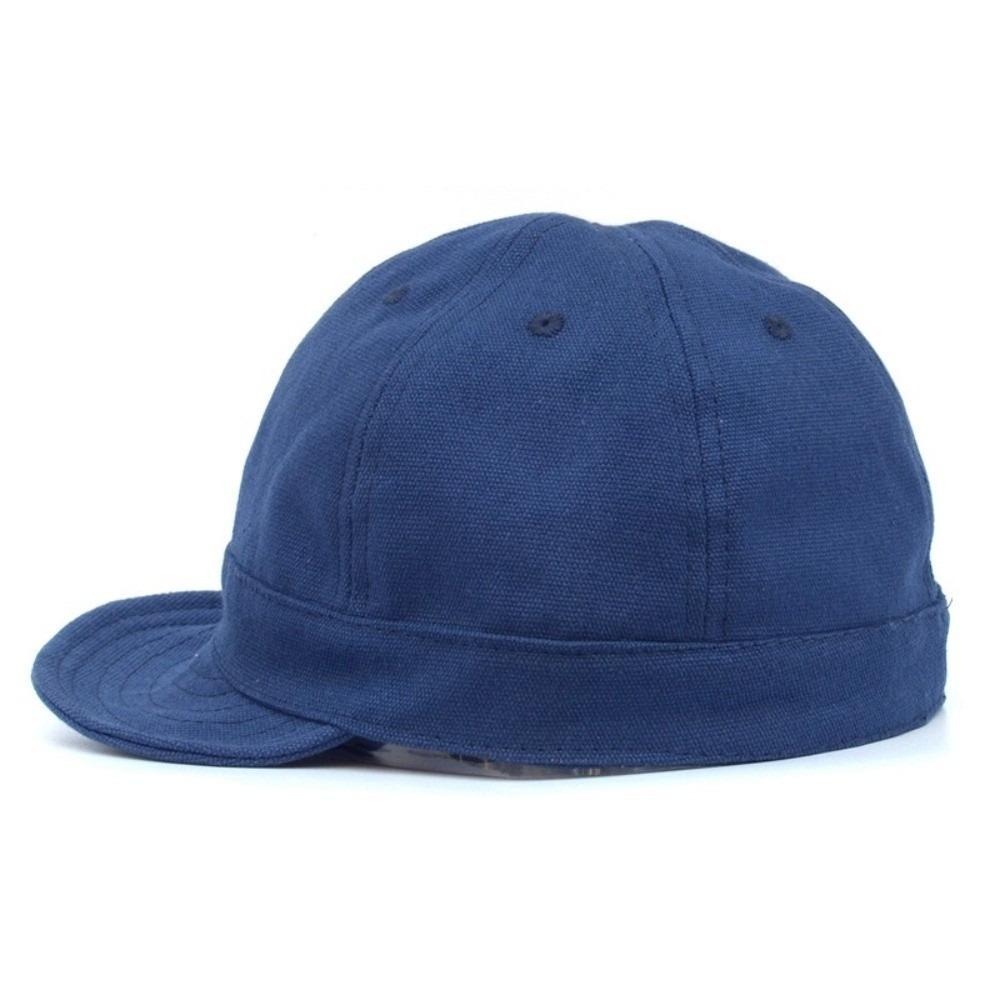 Casual Solid Color Short Brim Baseball Cap Canvas Japanese Style Sun Hat Flat Brim Cotton Peaked Cap Sports