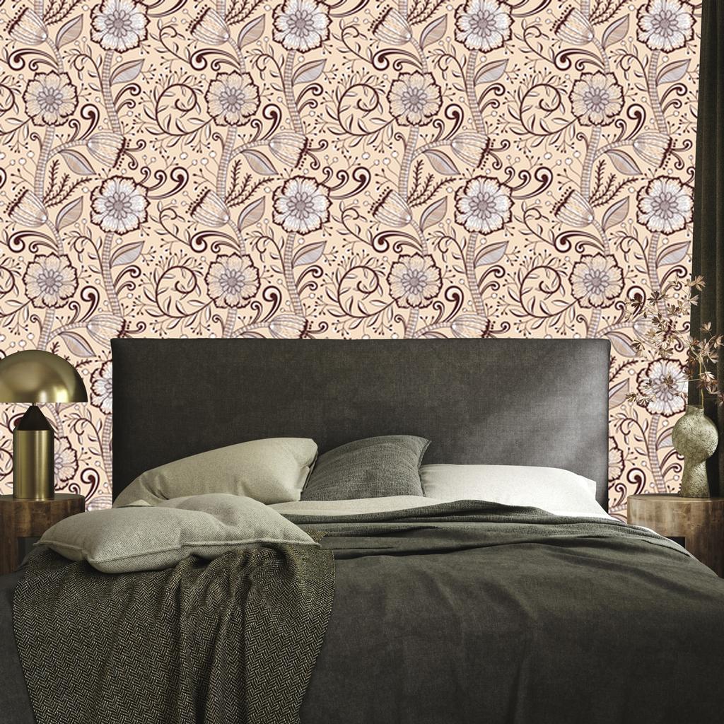 Beautiful flowers wallpaper in retro style for living room and bedroom 50x1000