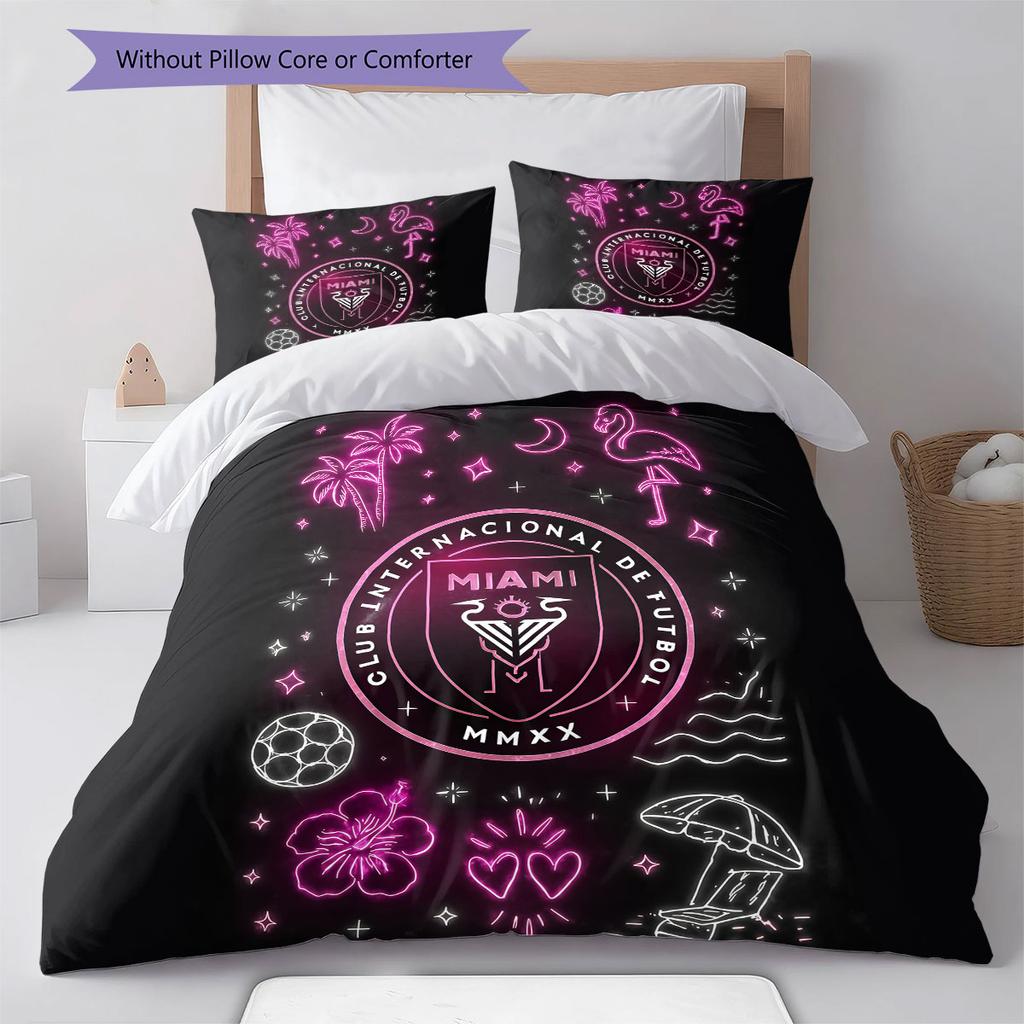 Inter Miami CF Pattern Bedding,Quilt Set Quilt Cover Pillowcase Home Birthday Gift(1 * duvet cover + 2 * pillowcase, without core)