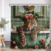 Забавная шторка для душа с животными Милый кот Леопард Собака Лось Енот Мультяшный домашний декор для ванной комнаты Полиэстеровая занавеска для ванны