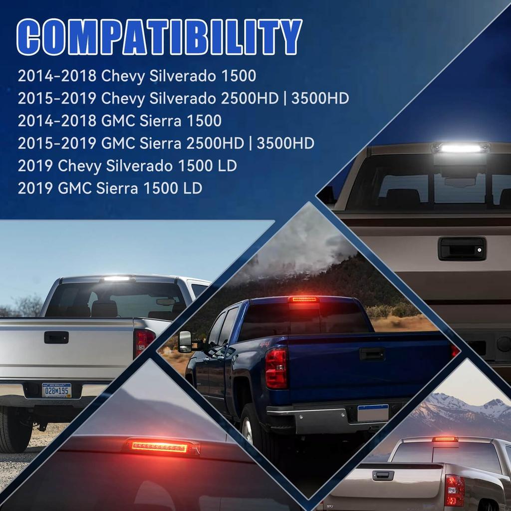 SUPAREE Third Brake Light Fit For 2014-2018 GMC Sierra/C-Hevy Silverado 1500 2500HD 3500HD LED 3Rd Brake Light Accessories Red LED Strobe Rear 3Rd