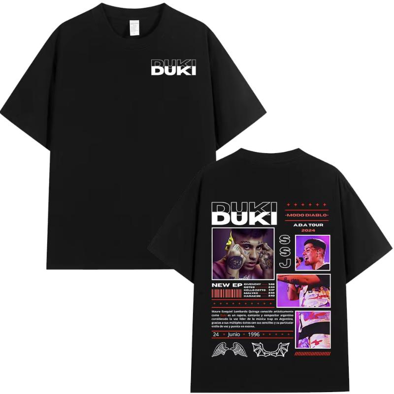 Рэпер Duki ADA Tour Мерч Футболка Унисекс Женская Одежда Хлопок Уютные Оверсайз Футболки Хип-Хоп Футболки с Коротким Рукавом Streetwear