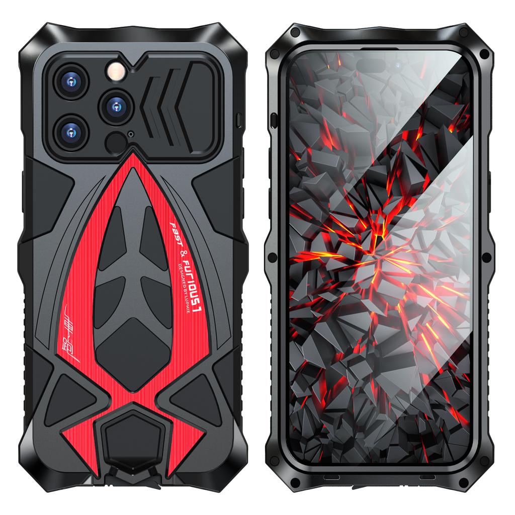Чехол из титанового металла Armor для iPhone 16 15 14 Pro MAX 13 12 15 Plus, бампер из алюминиевого сплава, гибридный прочный противоударный чехол