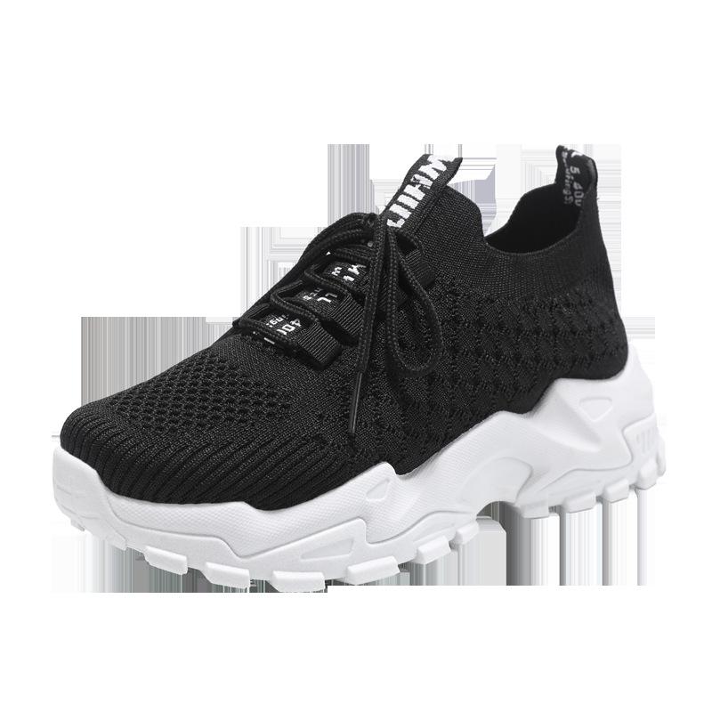 Spring and Autumn Women's Thick-soled Breathable Sports Shoes, Youth Trend Female Student Shoes, New Korean Version of Female Trendy Shoes