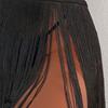 Women Sexy Beach Skirt High Waist Tassels Skirt Summer Solid Color Fringe