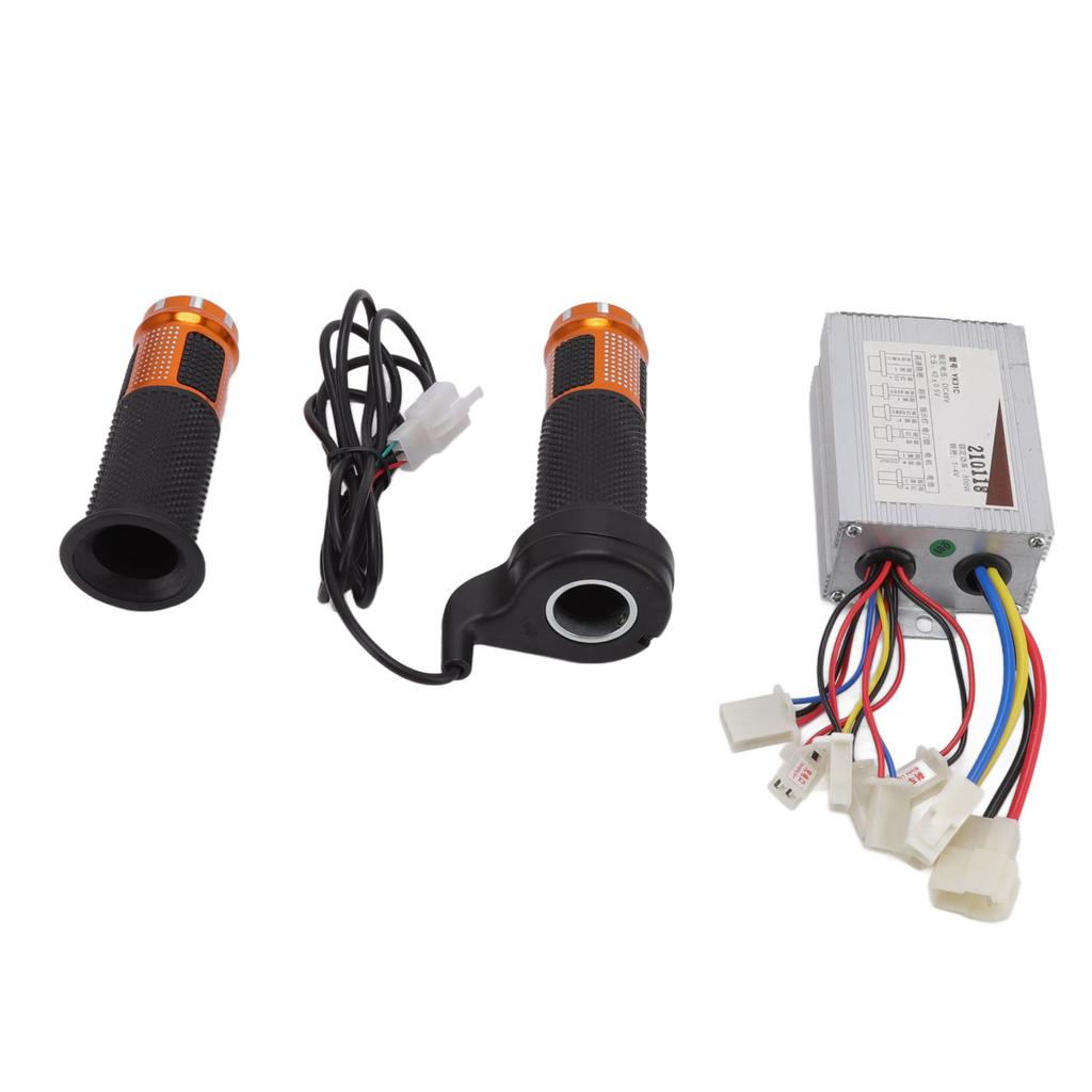 48V 800W Brushed Motor Controller with Yellow Grips Set Heat Sinking Shell for Electric Bicycle Tricycle
