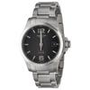 Longines CONQUEST Quartz 5 ATM Water Sapphire Black Stainless Men's V.H.P. Watch, Resistant, Crystal, Dial, Steel, Silver, L3.716.4.56.6 [Used]